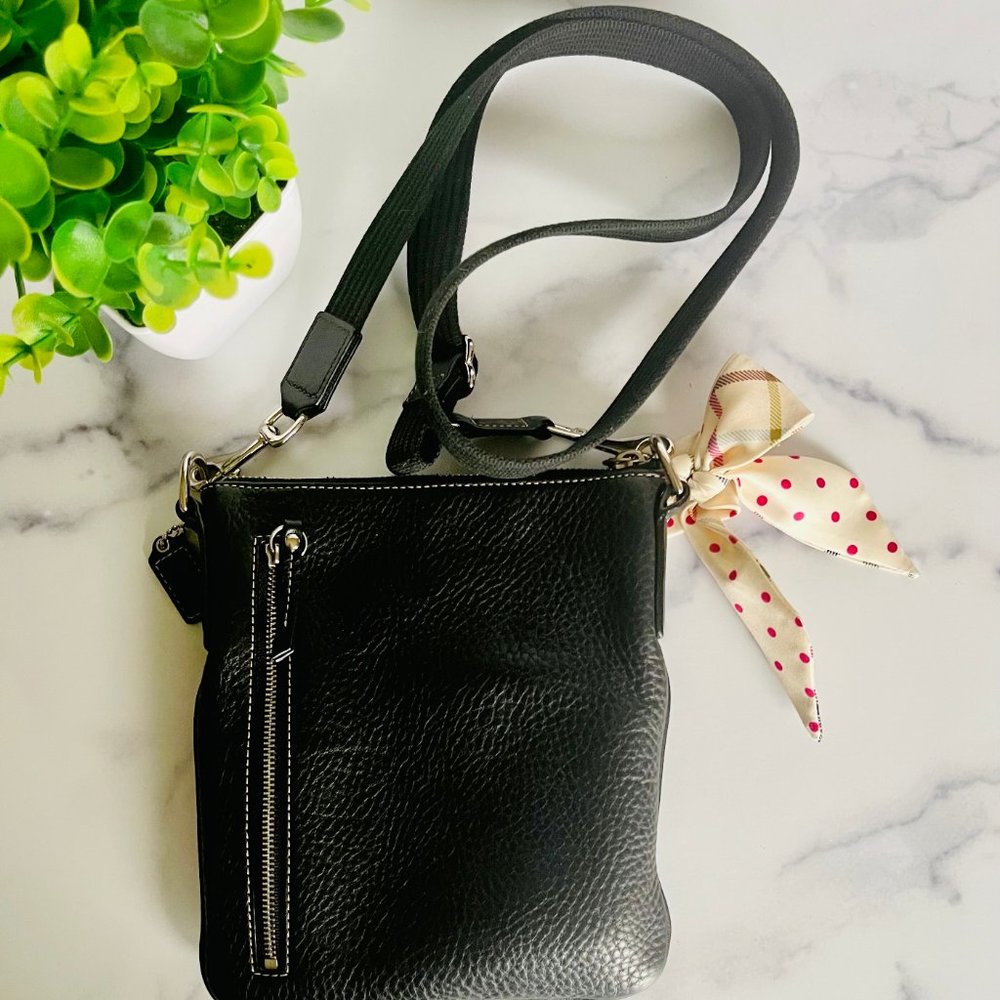 Coach Small Black Crossbody With Adorable Silk Bow Gem